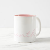 Elegante eenvoudige moderne chique trendy monogram tweekleurige koffiemok (Voorkant rechts)