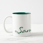 Elegante eenvoudige moderne chique trendy monogram tweekleurige koffiemok (Links)