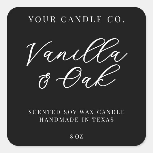 Elegante eenvoudige moderne kaars label (Voorkant)