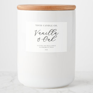 Elegante eenvoudige moderne kaars label voedselcontainer etiket