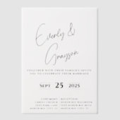 Elegante eenvoudige moderne minimalistische bruilo vellum uitnodigingen (Voorkant)