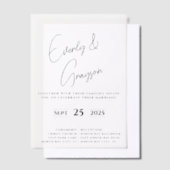 Elegante eenvoudige moderne minimalistische bruilo vellum uitnodigingen (Offset)