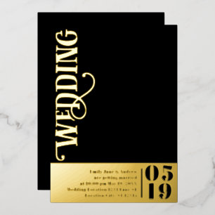 Elegante Eenvoudige Moderne Minimalistische Gouden Folie Uitnodiging