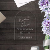 Elegante eenvoudige moderne minimalistische witte  acryl uitnodigingen