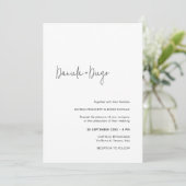 Elegante Eenvoudige Moderne QR Code RSVP Bruiloft Kaart (Staand voorkant)