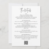 Elegante Eenvoudige Moderne QR Code RSVP Bruiloft Kaart (Achterkant)