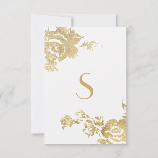 Elegante Eenvoudige Moderne Roos Bloem Goud Datum  Kaart (Achterkant)