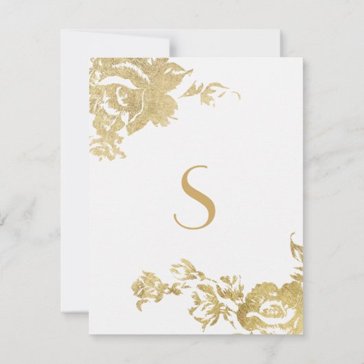 Elegante Eenvoudige Moderne Roos Bloemrijke Gouden Kaart (Achterkant)