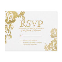 Elegante eenvoudige moderne Roos Floral Gold RSVP
