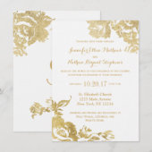 Elegante eenvoudige moderne Rozen bloemengouden re Kaart (Voorkant / Achterkant)