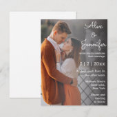 Elegante eenvoudige moderne script vervaagde foto  kaart (Voorkant / Achterkant)