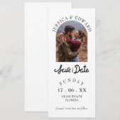 Elegante eenvoudige moderne scriptfoto Sla de datu Kaart (Voorkant / Achterkant)