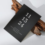 Elegante eenvoudige moderne zwarte minimalistische save the date<br><div class="desc">Elegante eenvoudige moderne zwarte minimalistische trouwdag Bewaar de datum. Neem contact met me op als je extra items nodig hebt.</div>