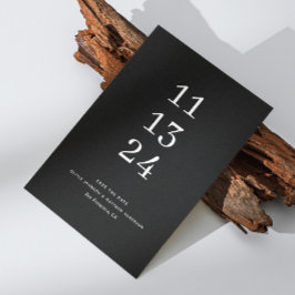 Elegante eenvoudige moderne zwarte minimalistische save the date