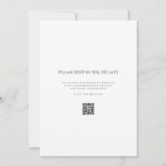 Elegante Eenvoudige Mongoram Kleur Fotobruiloft Kaart (Achterkant)