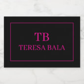 Elegante Eenvoudige Monogram Beginletters Moussere Sparkling Wijnetiket (Enkel label)