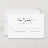 Elegante Eenvoudige Monogram Huwelijk RSVP Kaart (Voorkant)