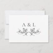 Elegante Eenvoudige Monogram Huwelijk RSVP Kaart (Achterkant)