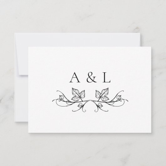 Elegante Eenvoudige Monogram Huwelijk RSVP Kaart (Achterkant)