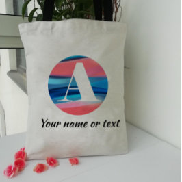 Elegante eenvoudige monogram met letter A boodscha Tote Bag