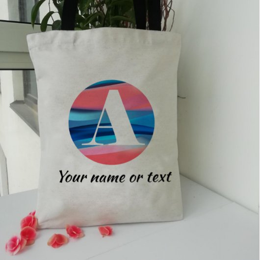 Elegante eenvoudige monogram met letter A boodscha Tote Bag