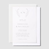 Elegante eenvoudige monogram overlay bruiloft vellum uitnodigingen (Offset)