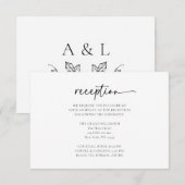 Elegante Eenvoudige Monogram Trouwreceptie Kaart (Voorkant / Achterkant)