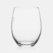 Elegante Eenvoudige Monogram Wedding Keepsake Wijnglas Zonder Voet (Links)