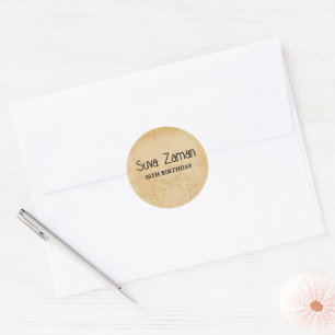 Elegante Eenvoudige Mooie Grijze 20e Verjaardag Ronde Sticker