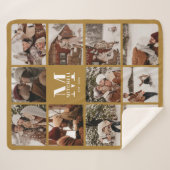 Elegante Eenvoudige Multifoto Collage Goud Sherpa Deken (Voorkant (horizontaal))