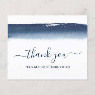 Elegante Eenvoudige Navy Blauwe Budget Bedanktkaar
