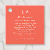 Elegante Eenvoudige Neon Flare met Monogram Huweli Bedankjes Labels (Voorkant)