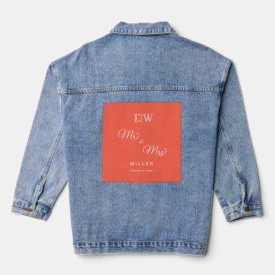 Elegante Eenvoudige Neon Flare met Monogram Huweli Denim Jacket