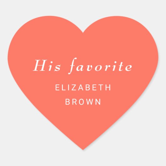 Elegante Eenvoudige Neon Flare met Monogram Huweli Hart Sticker (Voorkant)