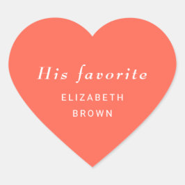 Elegante Eenvoudige Neon Flare met Monogram Huweli Hart Sticker