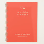 Elegante Eenvoudige Neon Flare met Monogram Huweli Planner (Voorkant)