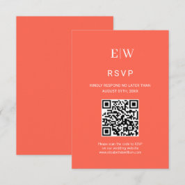Elegante Eenvoudige Neon Flare met Monogram Huweli RSVP Kaartje