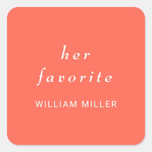 Elegante Eenvoudige Neon Flare met Monogram Huweli Vierkante Sticker (Voorkant)