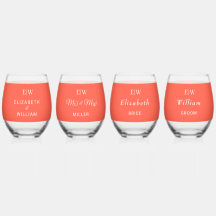 Elegante Eenvoudige Neon Flare met Monogram Huweli