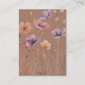 Elegante Eenvoudige Neutrale Bloemen Mocha Trouwde Informatiekaartje (Achterkant)
