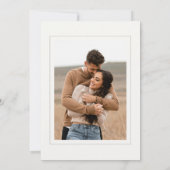 Elegante eenvoudige neutrale ivoor witte foto brui kaart (Achterkant)