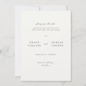 Elegante eenvoudige neutrale ivoor witte foto brui save the date (Voorkant)