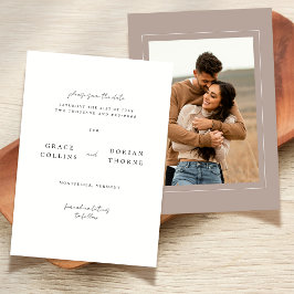 Elegante Eenvoudige Neutrale Mocha Mousse Fotobrui Save The Date