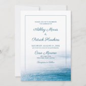 Elegante eenvoudige Ocean Beach Seaside bruiloft Kaart (Voorkant)