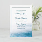 Elegante eenvoudige Ocean Beach Seaside bruiloft Kaart (Staand voorkant)