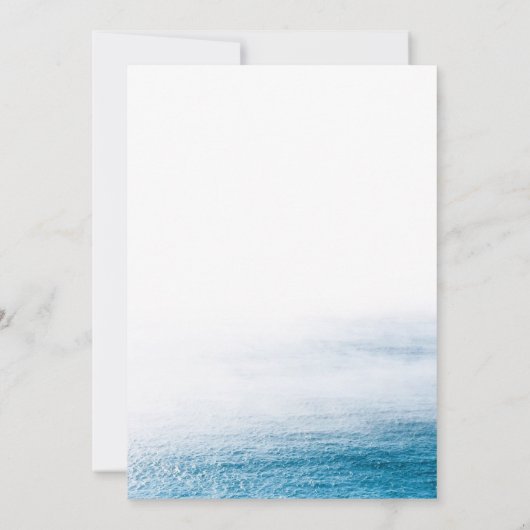 Elegante eenvoudige Ocean Beach Seaside bruiloft Kaart (Achterkant)