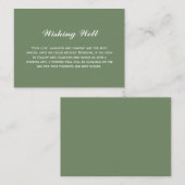 Elegante Eenvoudige Olijfgroene Trouw Wensput Informatiekaartje (Voorkant / Achterkant)