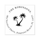 Elegante eenvoudige Palm Tree Family Retour Adres Zelfinktende Stempel (Design)