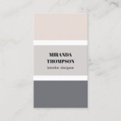 Elegante eenvoudige pastelstrepen interieurontwerp visitekaartje (Voorkant)