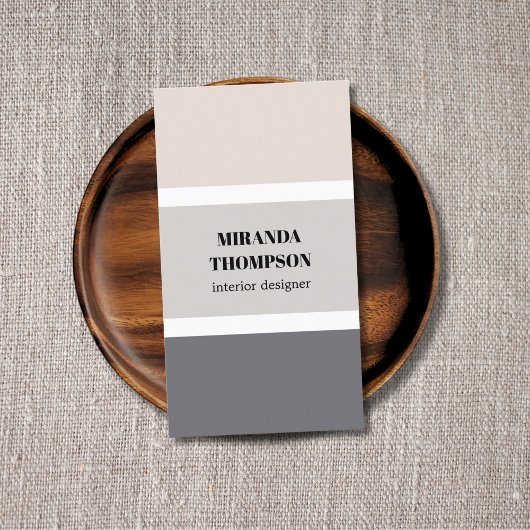 Elegante eenvoudige pastelstrepen interieurontwerp visitekaartje